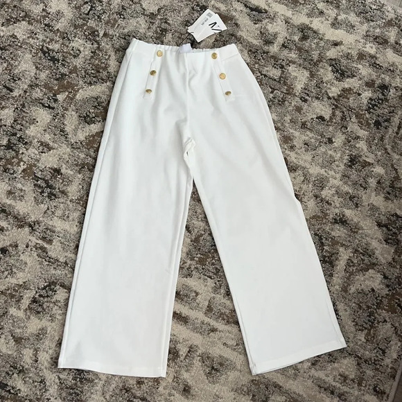 ZARA Kids | White | BUTTONED CULOTTES - Picture 4 of 6